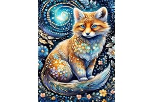 AJEPON Fox Diamond Painting Kits for Adults-Diamond Art Kits for Foxes,Gem Art Kits for Adults for Gift Home Wall Decor(12x16inch)