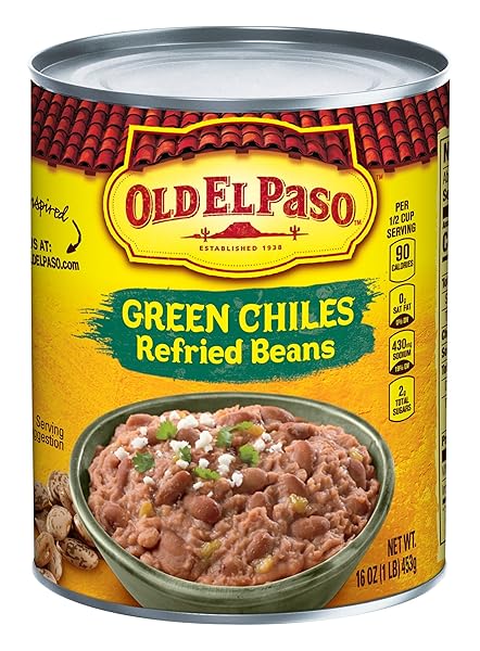 OLD EL PASO GREEN CHILES REFRIED BEANS, 16 OUNCE