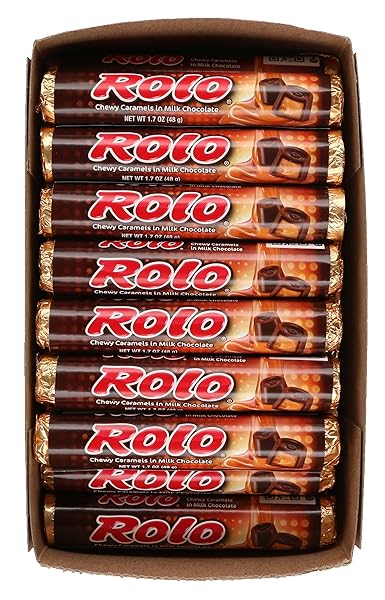 ROLO RICH CHOCOLATE CARAMELS CANDY ROLLS, 1.7 OZ (36 COUNT)