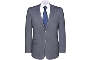 GLUVISTAVES Men's Sport Coat Classic Fit Knit Blazer Single Breasted 2 Button Notch Lapel Suit Jacket for Daily Wear