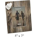 2 Heart Love Distressed Wood Effect Frame 5 x 7