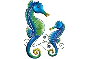 JOYBEE HOME&GARDEN JOYBee Metal Seahorse Family Wall Art Decor-Outdoor Indoor Coastal Hanging Art-Beach Ocean Theme Garden Wall Art Decor for Patio Backyard Yard Fence Pool Bathroom Living Room Wall Decorations