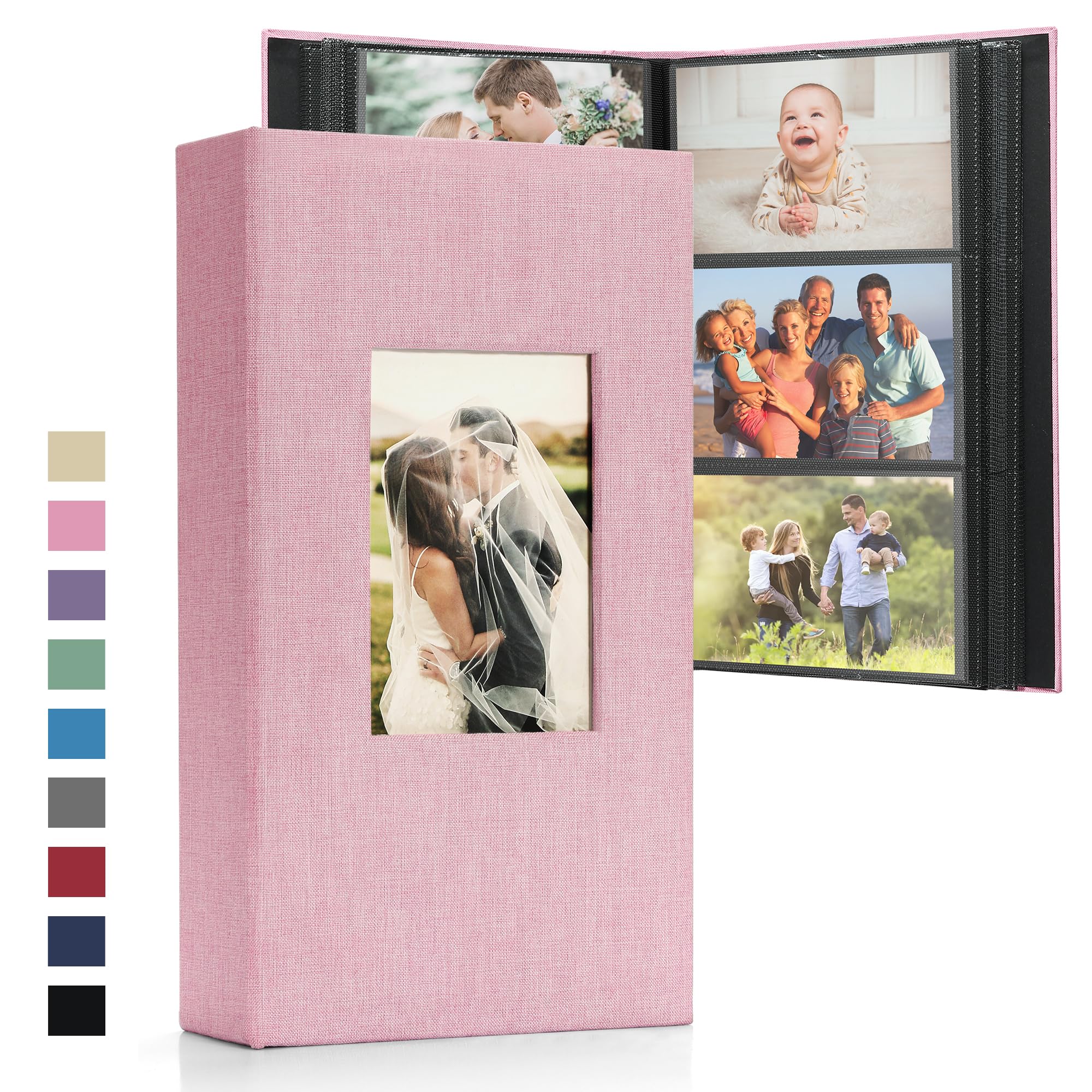 DazSpirit Photo Albums 6x4 Inch 408 Pockets Slip In, Customizable Linen Cover 10x15cm Photo Album, Large Capacity, Slip-in Pockets, Ideal for Wedding Albums, Family Photo Books and Travel Memories — image 1