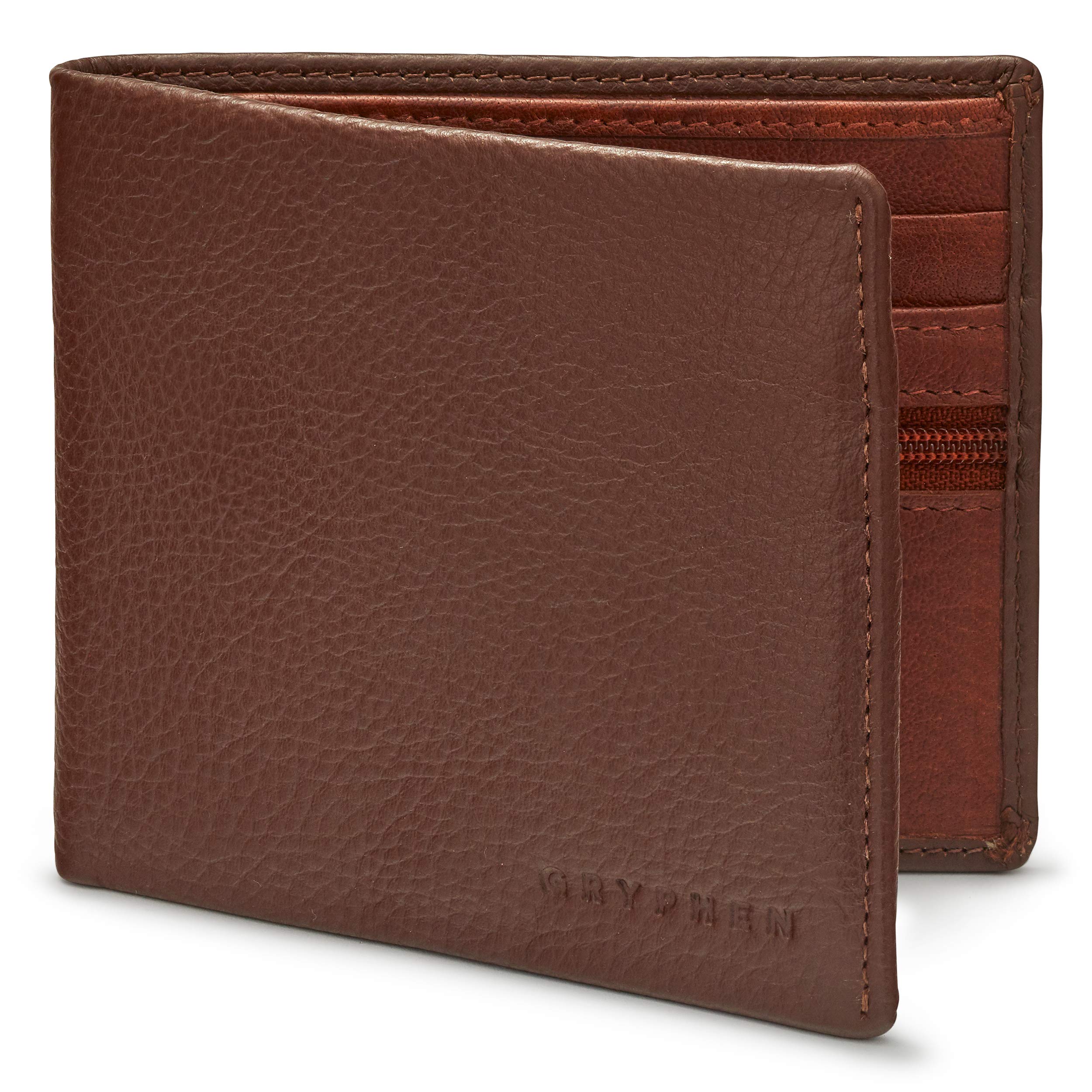 Gryphen Men's RFID Blocking Genuine Leather Wallet (Brown) — image 1