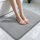 Yimobra Memory Foam Bath Mat Large 51 x 81 cm Non-Slip Grey