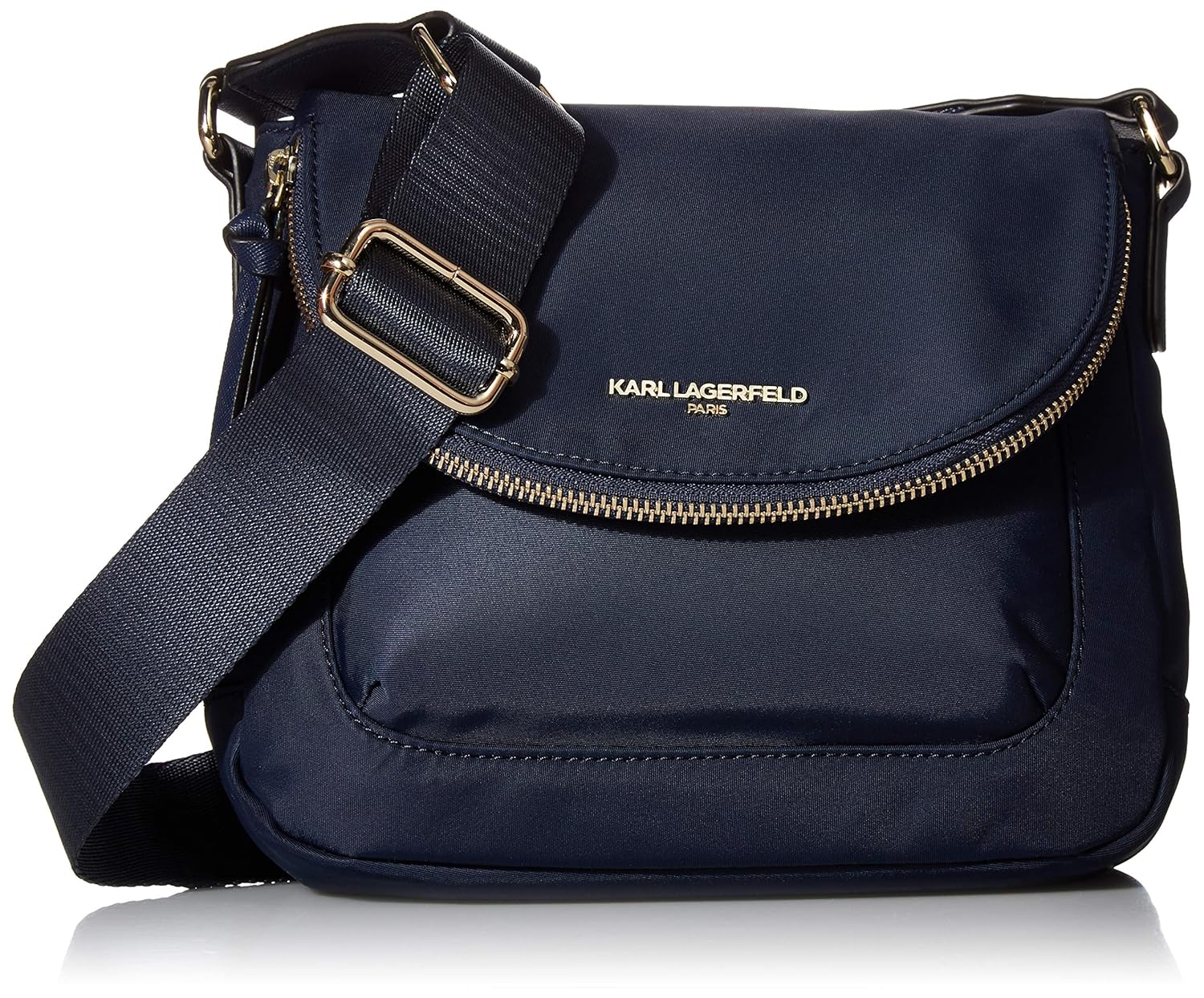 Buy Karl Lagerfeld Paris Cara Small Flap Messenger Bag, Navy at Amazon.in
