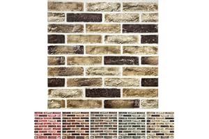 YLL YLL 10-Pack 52 Sq.Ft 3D Wall Panels Peel and Stick 3D Faux Brick Wallpaper Peel and Stick Yellow Brown Faux Stone Wall Panel Foam Brick Self-Adhesive 3D Wallpaper