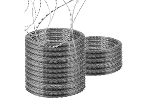 OuYteu OrangeA Razor Wire Galvanized Barbed Wire Razor Ribbon Barbed Wire 18 inches 750 Feet 15 Coils Per Roll