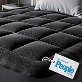 Ultra Soft Full Size Mattress Topper - Viscose Made from Bamboo Pillow Top Mattress Pad for Back Pain Relief - Naturally Cooling for Hot Sleepers, Black