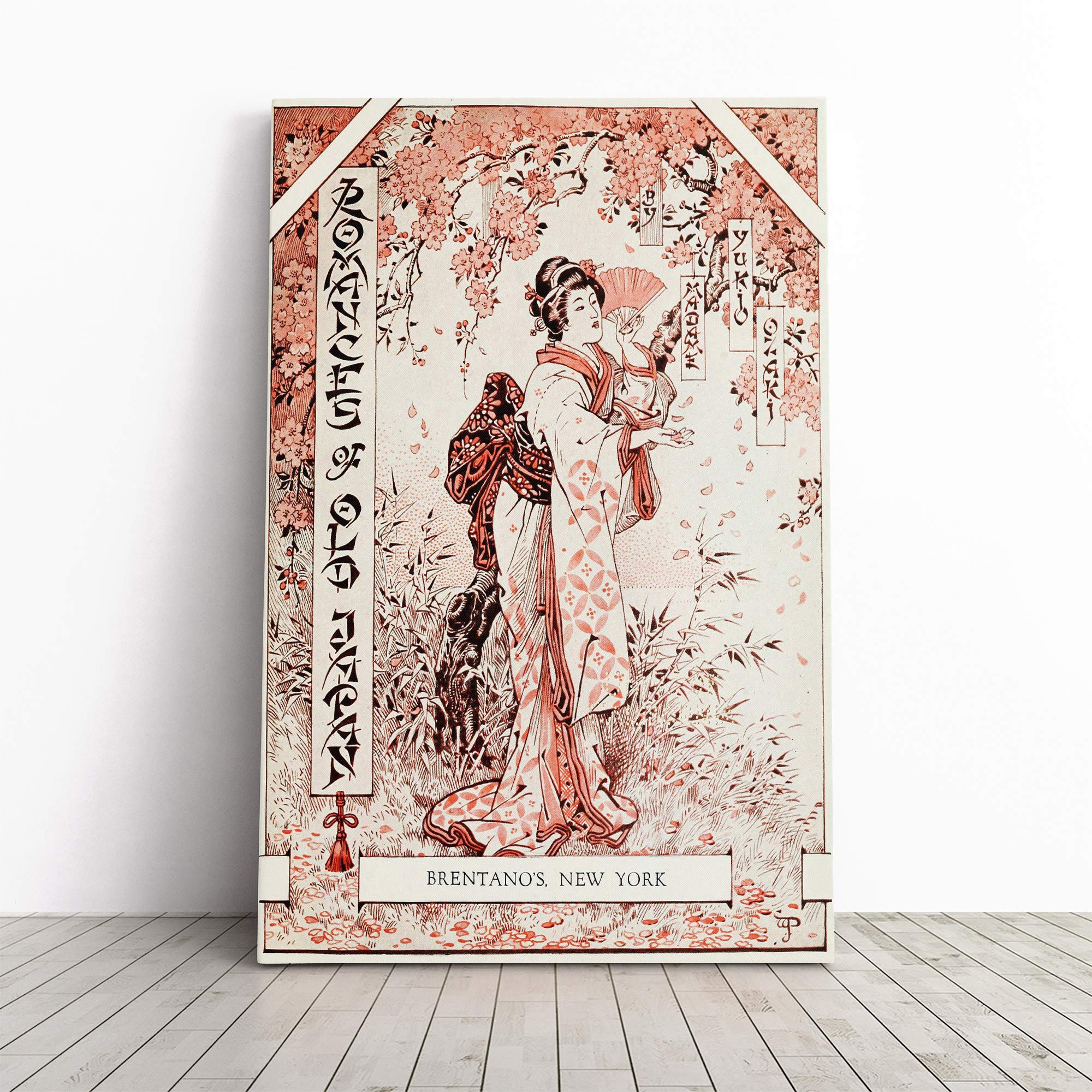 Wall Yukio Ozaki Vintage Japanese Oriental Art (1) Canvas Print | Gallery Wrapped 30mm Frame Wall Art | 20x14 inches | Ready to Hang | Asian Picture | Living Room Bedroom Lounge Office