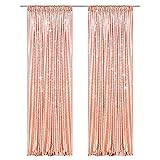 PartyDelight Sequin Backdrop Curtains Rose Gold 2FT