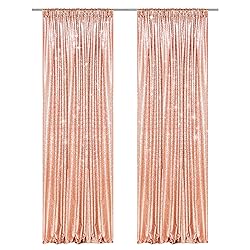 PartyDelight Sequin Backdrop Curtains Rose Gold 2FT