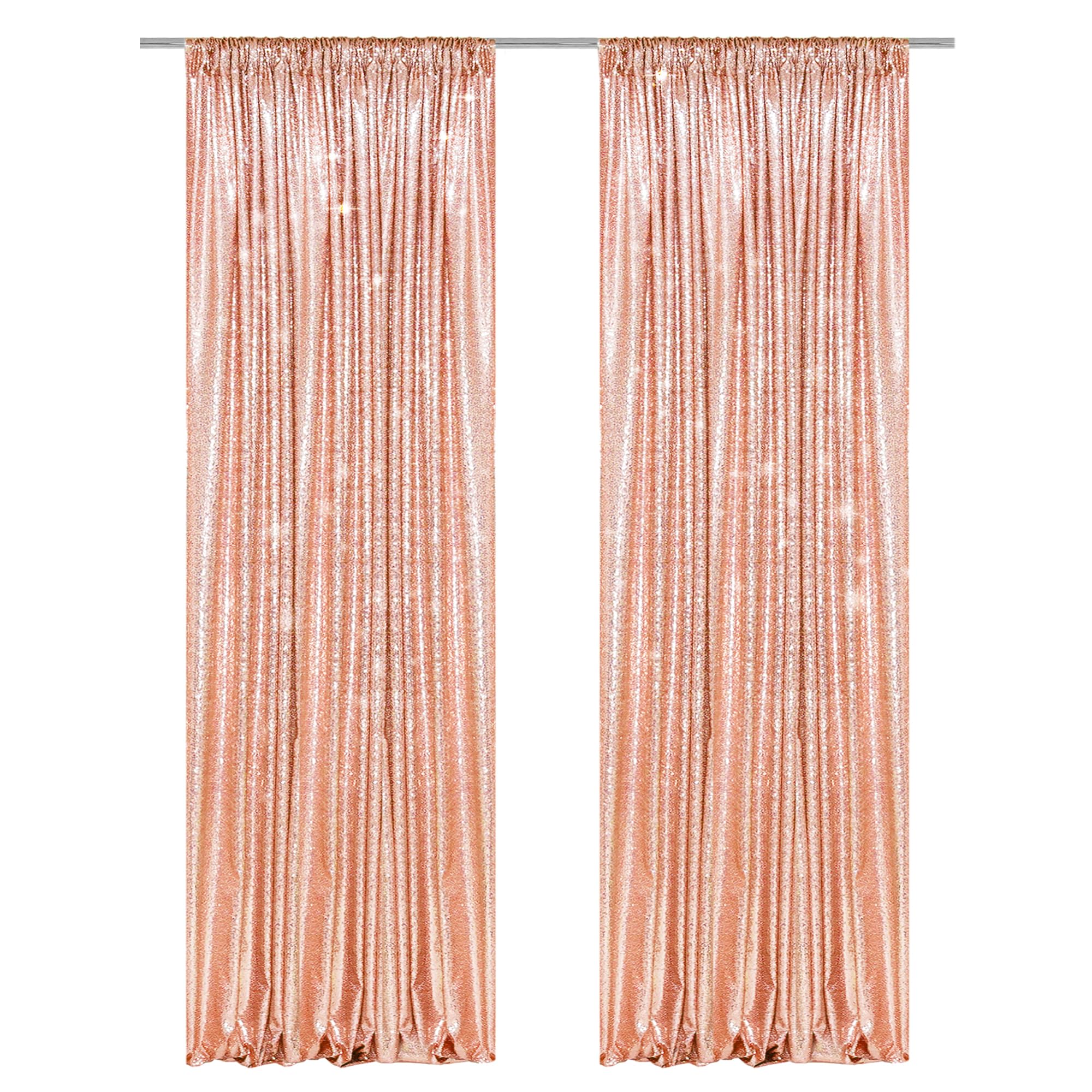 PartyDelight Sequin Backdrop Curtains Rose Gold 2FT