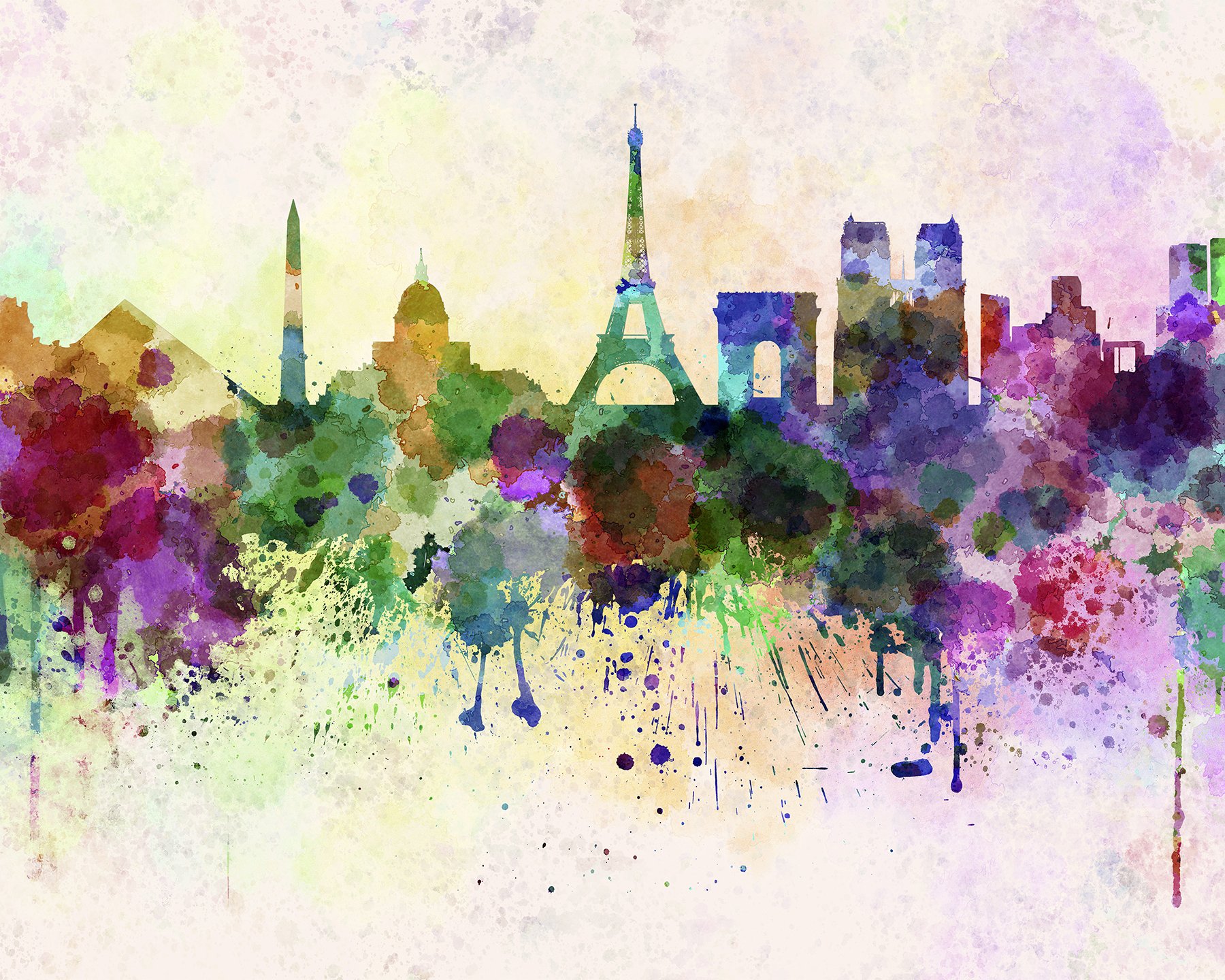 Paris Skyline Wall Mural