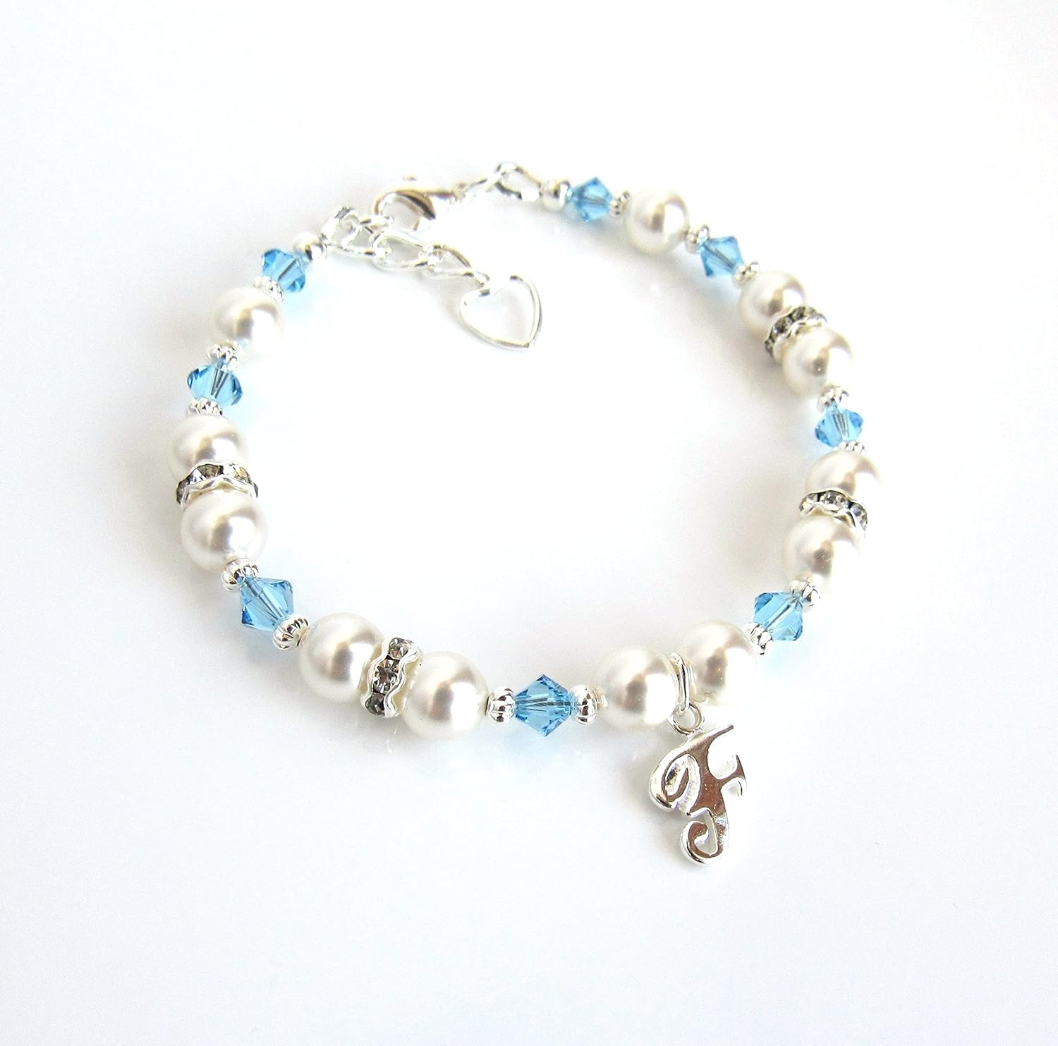 March Birthstone Bracelet for Girls and Women, Personalized