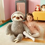 IKASA Large Sloth Stuffed Animal 78cm Grey Soft Plush Toy view 4