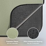 VonShef Picnic Blanket Green Herringbone 200x300cm Waterproof Backing view 4