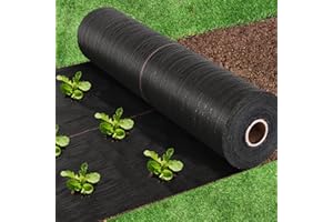 Whonline Landscape Fabric, 4ft X 300ft, 3.2oz, Black, Garden Weed Barrier Fabric, Heavy Ultra Thick PremiumWeeds Control for Flower Bed, Pavers and Other Outdoor Projects