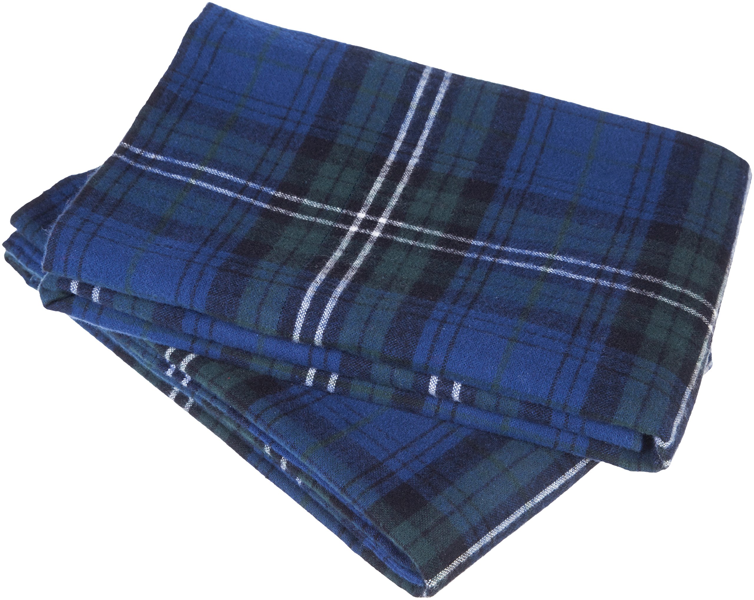 Pinzon 160 Gram Plaid Flannel Pillowcases King, Blackwatch Plaid