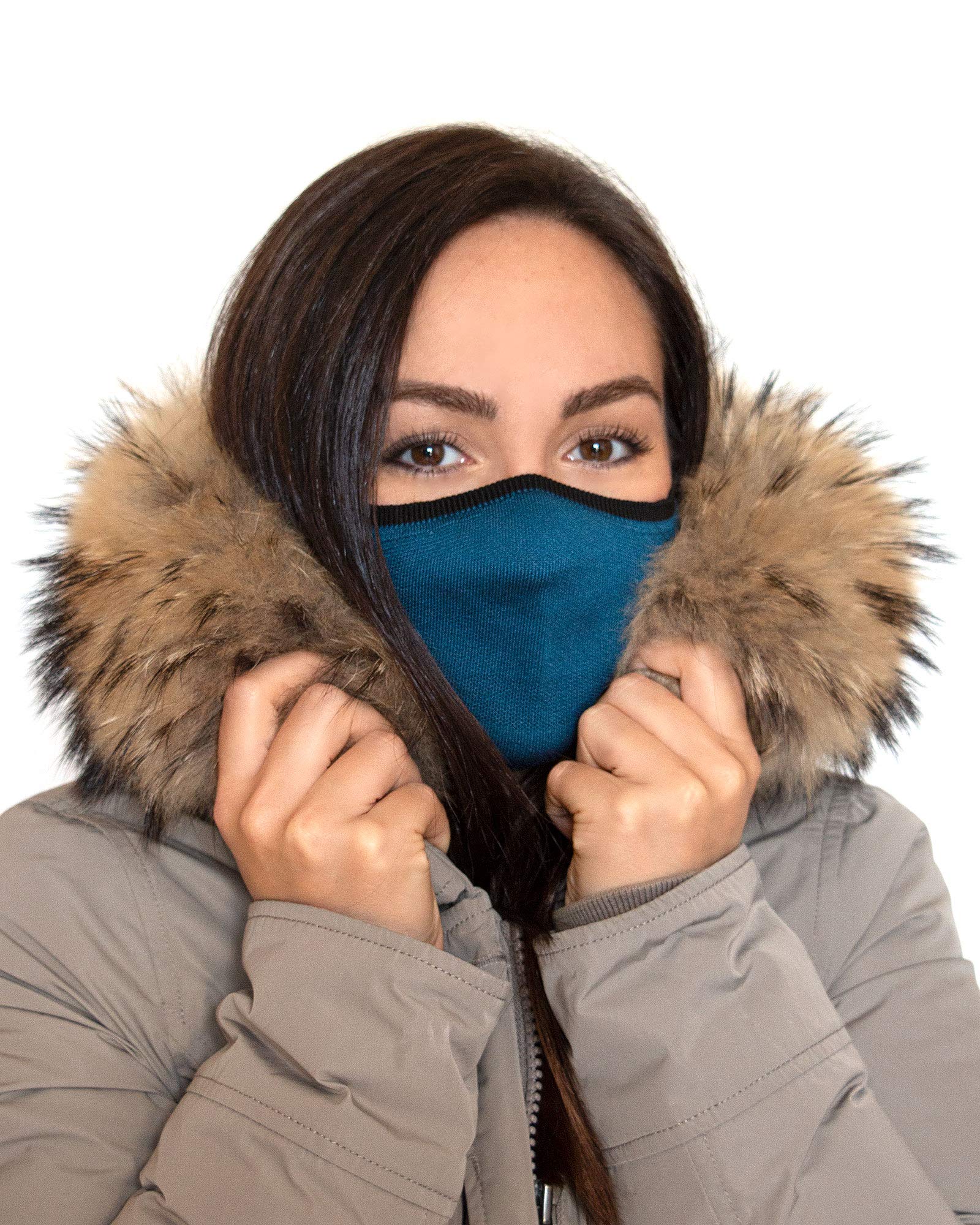 Relaxsan UNIMA [Petroleum] – Courtesy fresh and light fabric face band with silver X-Static and Dryarn fibres - washable reusable — image 1