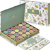 Teabloom Exceptional Loose Leaf Tea Chest, World's Largest Tea Collection with 24 Varieties of USDA Certified Organic Black, Green, White, Oolong, and Herbal Teas