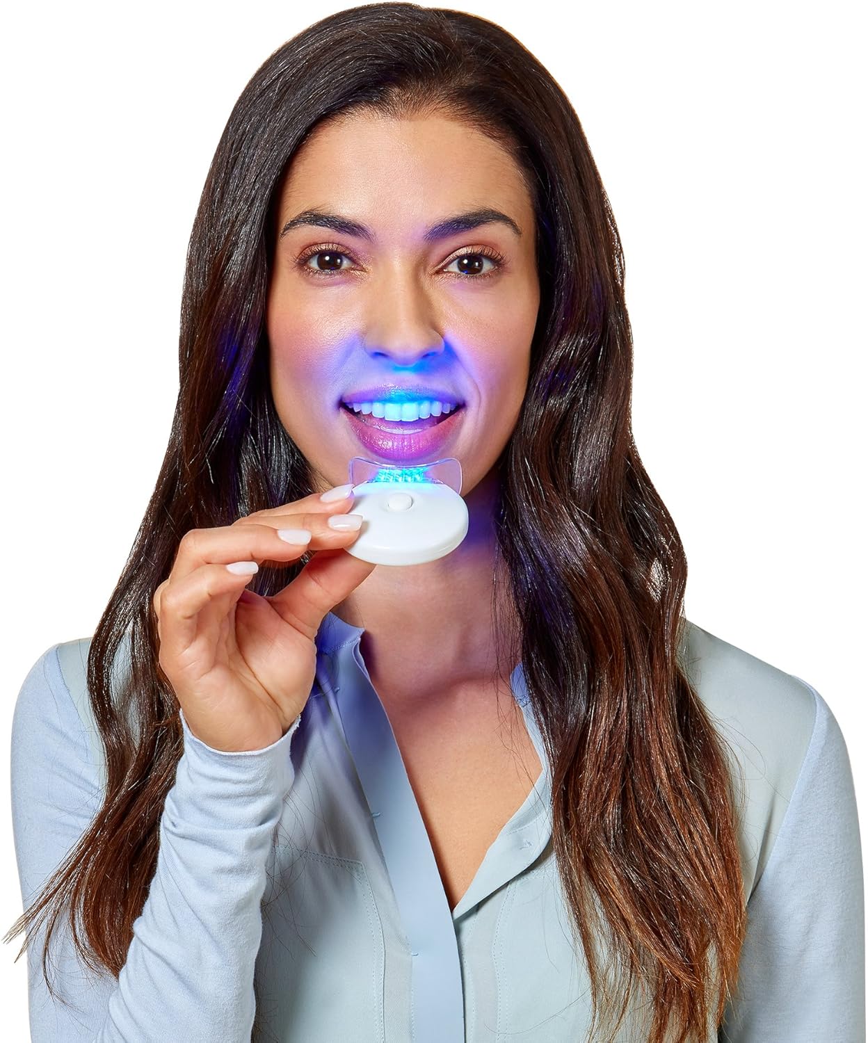 AuraGlow Teeth Whitening Accelerator Light, 5X More Powerful Blue LED Light, Whiten Teeth Faster: Health & Personal Care