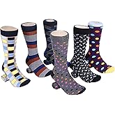 Marino Mens Dress Socks - Fun Colorful Socks for Men - Cotton Funky Socks - 6 Pack