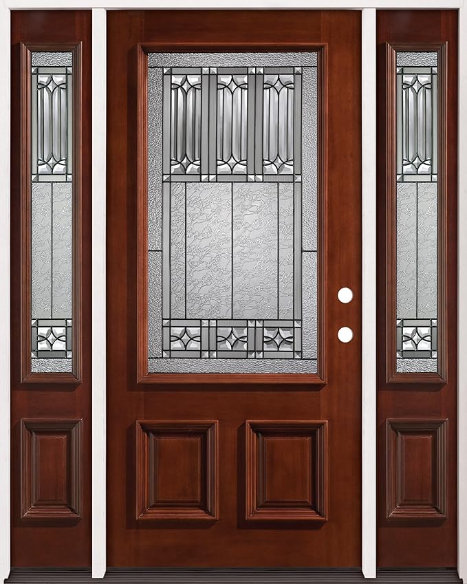 3/4 Lite Mahogany Prehung Wood Single Door Unit w