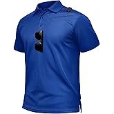 TACVASEN Polo Shirts for Men Dry Fit Short Sleeve Tactical Performance Collared Shirt Light UPF 50+ Work Golf Polos