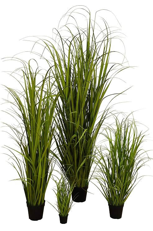 Klocke Kunstpflanzen Hochwertiges & Künstliches Gras/Dekogras im Topf - Wunderschön & Naturgetreu - Grasarrangement/Gras Arra