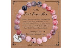 iWenSheng Mother’s Day Gifts for Mom/Stepmom from Daughter Son - Natural Stone Mother Bracelet for Birthday Christmas