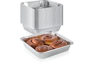DCS DEALS Pack of 30 Extra-Thick Disposable Aluminum Baking Pans | Standard Size 9” x 9” Recyclable Square Cooking Tins | Portable Food Containers | Superior Heat Conductivity | 2” High Walls to Prevent Spills