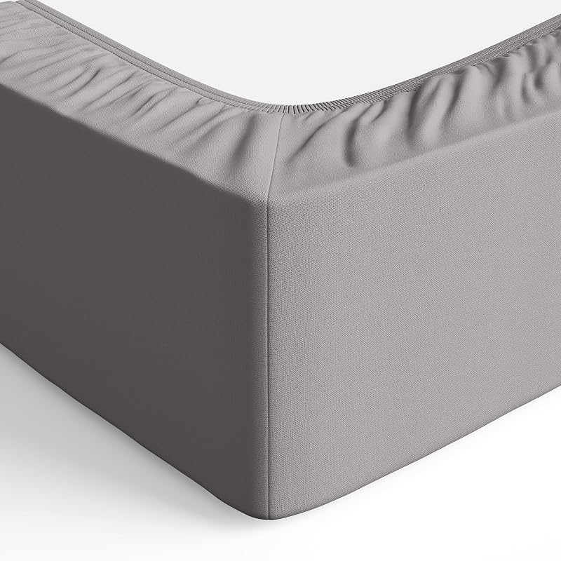 Lenzuolo con angoli Singolo, 90 x 190 x 30 cm, in 100% Microfibra con altezza da 30cm, Grigio Scuro — foto 4 di 4