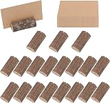 BELLE VOUS 20 Pack Place Card Holders & Cards - Rustic Wooden Table Stands view 1