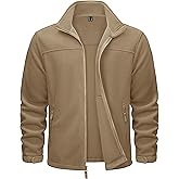 TACVASEN Men's Polar Fleece Jackets Lightweight Soft Winter Thermal Coats Outdoor Windproof Zip Up Jacket with Pockets