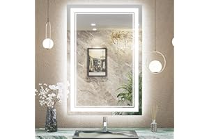 TokeShimi 24x36 Bathroom Mirror with Lights,Frontlit & Backlit Separate Control,Anti-Fog Bathroom LED Vanity Mirror,3 Colors Stepless Dimmable,Shatterproof,UL Listed,CRI90+,Memory Function