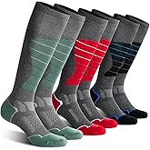 CS CELERSPORT 2/3/4 Pack Ski Socks for Men and Women Skiing, Snowboarding, Winter Performance Socks