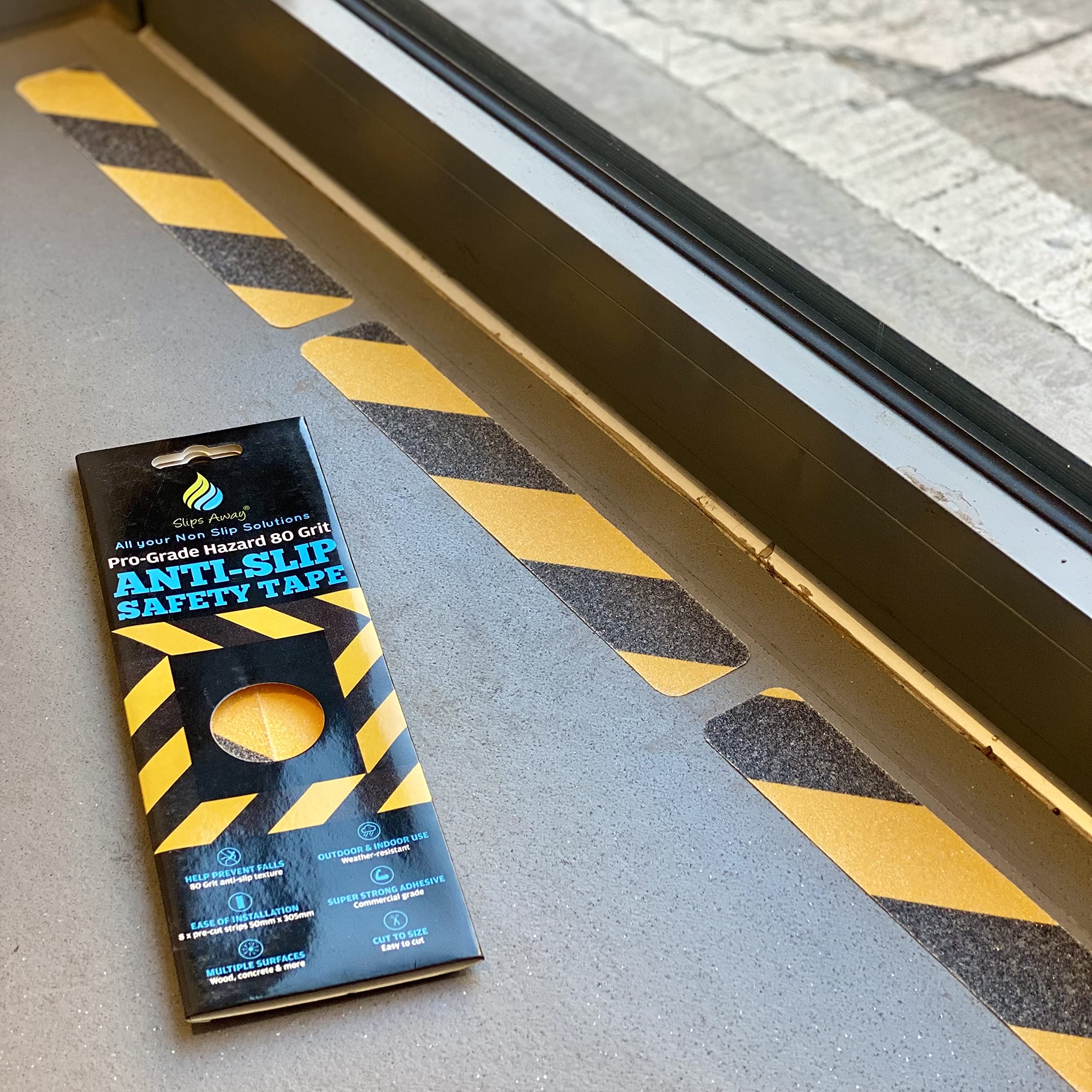 Anti slip tape black clear hazard grip grit stick on step stairs floor warning safety (HAZARD)