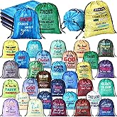Hosuly 30 Pcs Christian Drawstring Bags Religious Bag with Drawstring Small Size Bible Verse Goodie Bag for Christian Gift