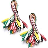 WGGE WG-026 10 Pieces and 5 Colors Test Lead Set & Alligator Clips,20.5 inches / 22 AWG Wire (2 Pack) (WGGE Products only Sol