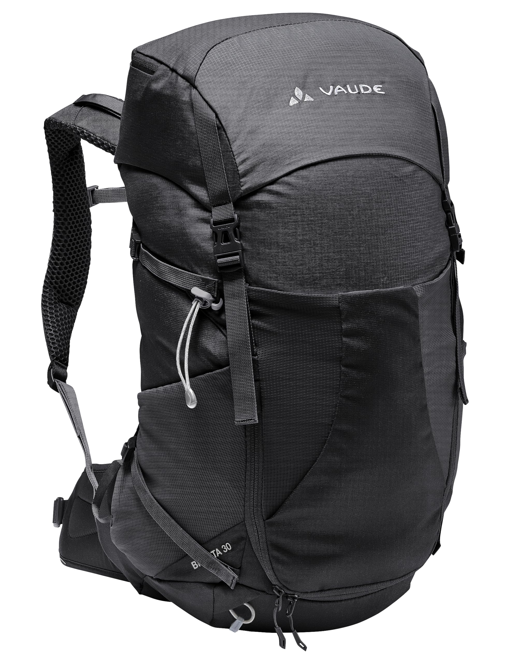 VAUDE Hiking Backpack Brenta, black 30l, Trekking Backpack for Women & Men, Comfortable Backpack Hiking with Integrated Rain Cover, Practical Compartment Layout