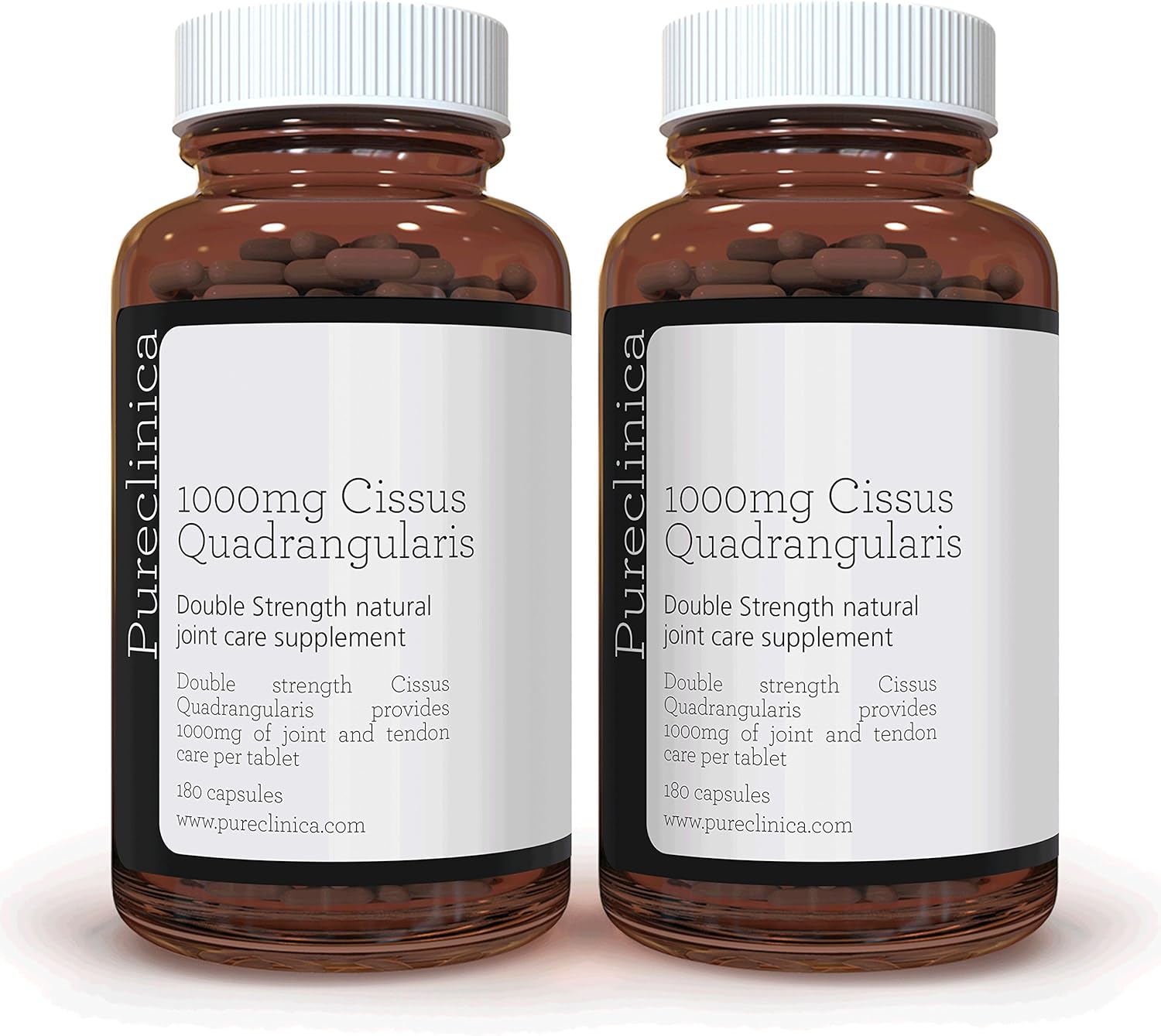Double Strength Cissus Quadrangularis 1000mg x 360 Veggie Capsules (2 Bottles of 180 Caps) - 1 Years Supply!