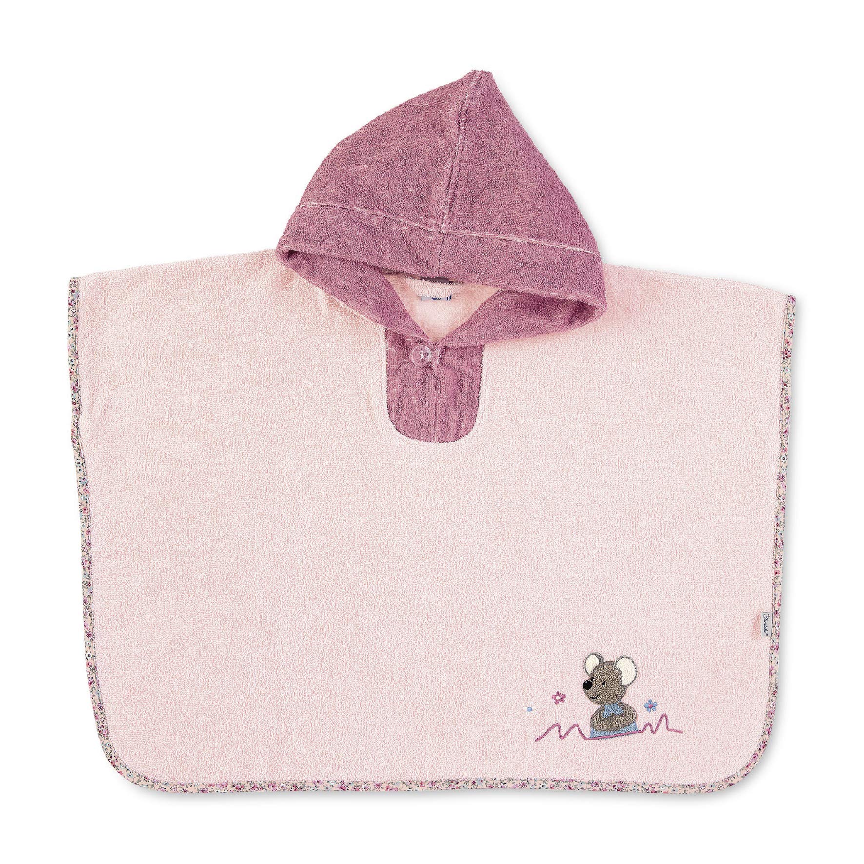 Sterntaler Pale Pink Hooded Poncho Mouse Mabel Age 0 Months + Size: 70 x 50 cm