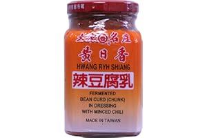 HWANG RYH SHIANG Fermented Beancurd Tofu (Chunk) in dressing with mini Minced Chili -Spicy 10.5 oz (1 Pack)