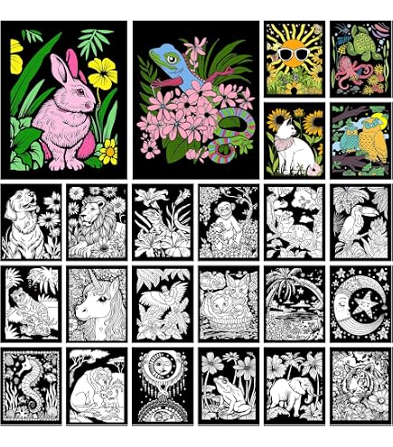 Paquete De 4 Pósteres De Terciopelo Para Colorear Para Niños Pequeños