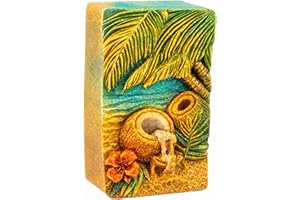 ARTCRAFTMOLDS Tropical Coconut Silicone Soap Mold – 3D Palm Spa Bar Mold for Soap, Resin & Candles – Flexible Silicone Craft 