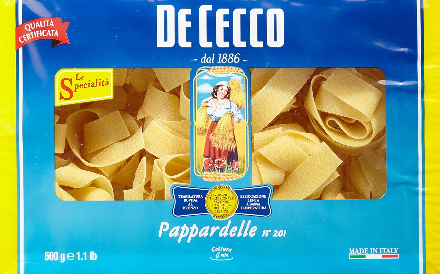 De Cecco Pappardelle Nidi Nr. 201 500 g, 2er Pack (2 x 0.5 kg) Amazon