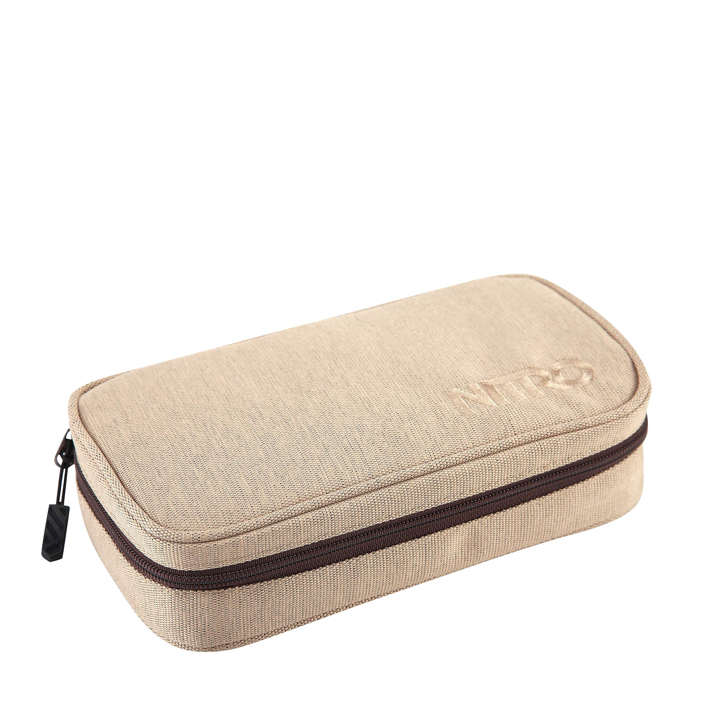 Nitro Pencil Case XL inkl. Geo Dreieick & Stundenplan, Federmäppchen, Schlampermäppchen, Faulenzer Box, Federmappe, Stifte Etui, Almond