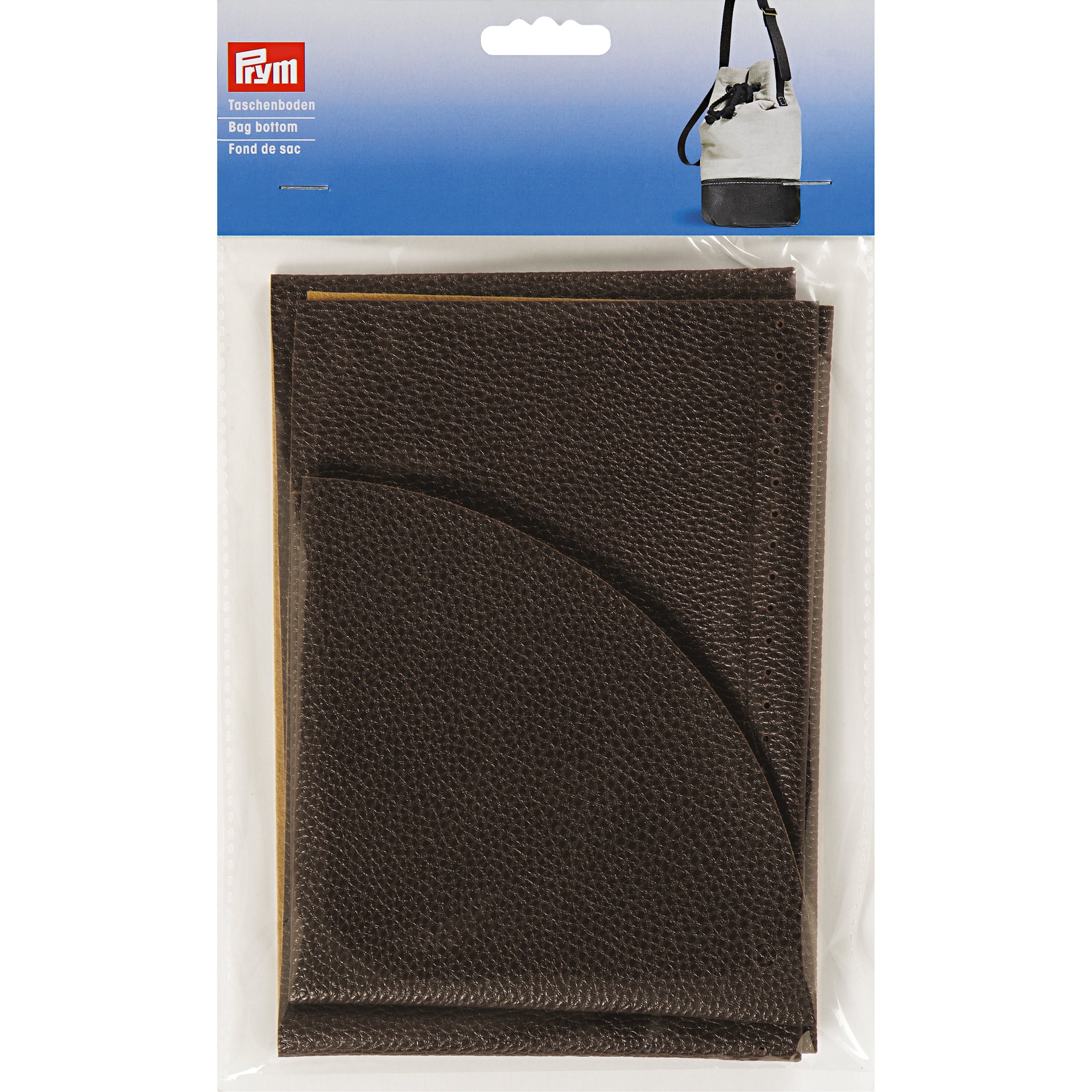 Prym Bag Bottom Charlotte, Leather, Dark Brown, 27 x 16.5 x 1.5 cm