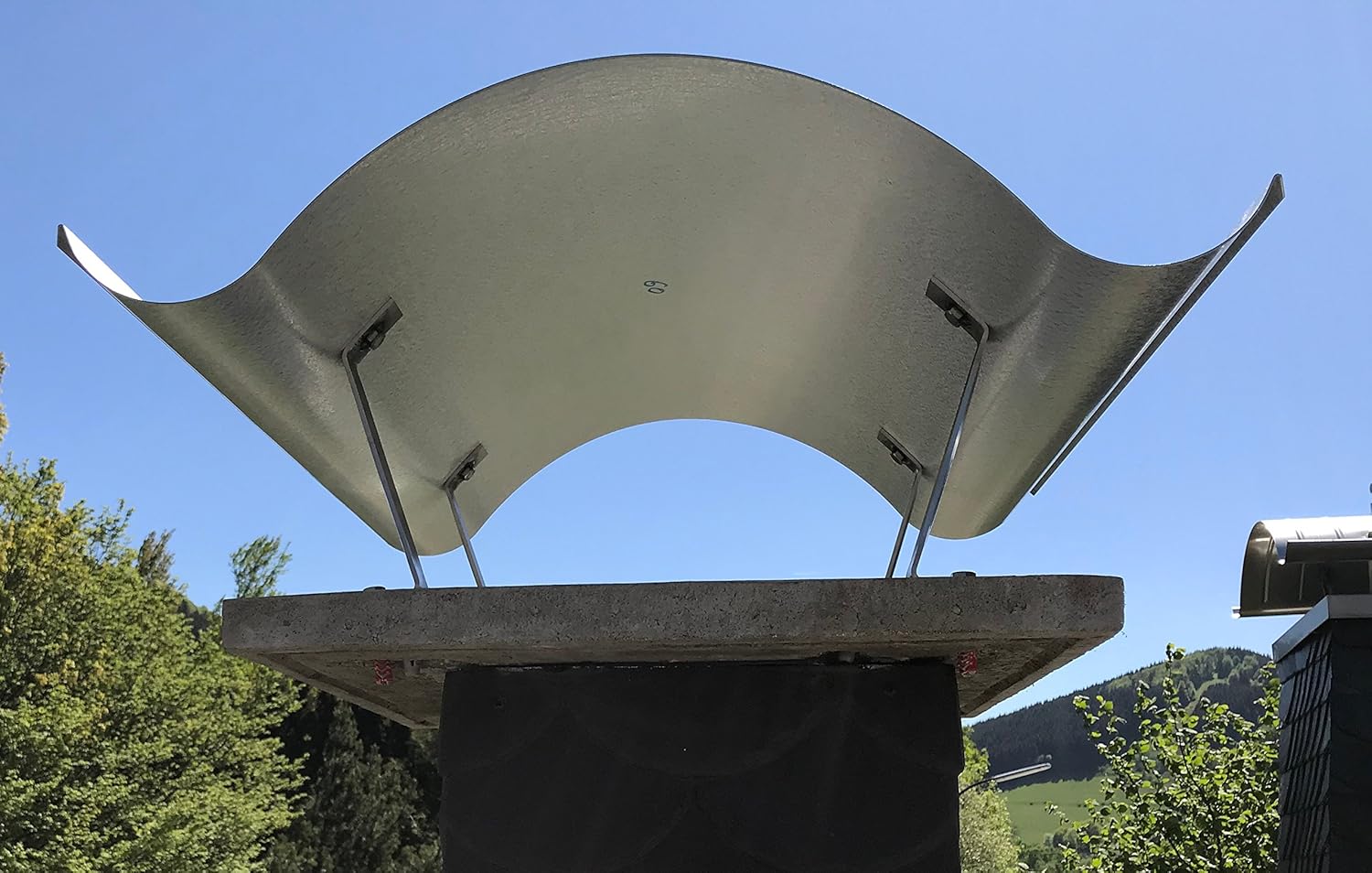 Kaminabdeckung Kaminhaube Schornsteinabdeckung Aus Alu Zink 1000x1000